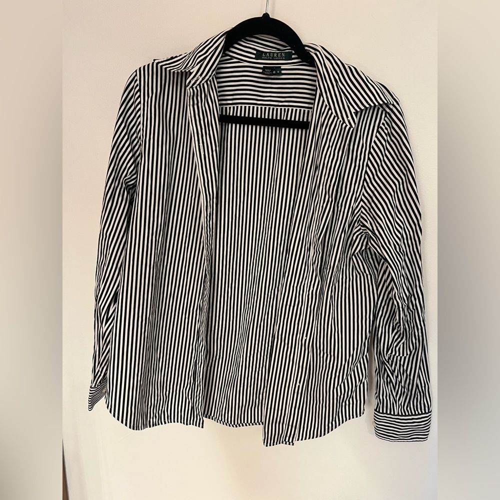 Ralph Lauren Black and White Striped Top